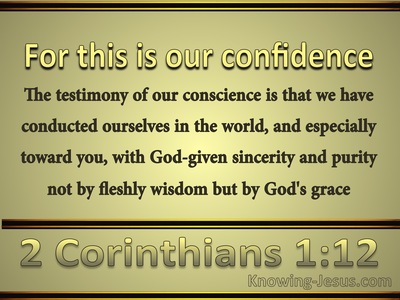 2 Corinthians 1:12 We Live by God's Grace (gold)